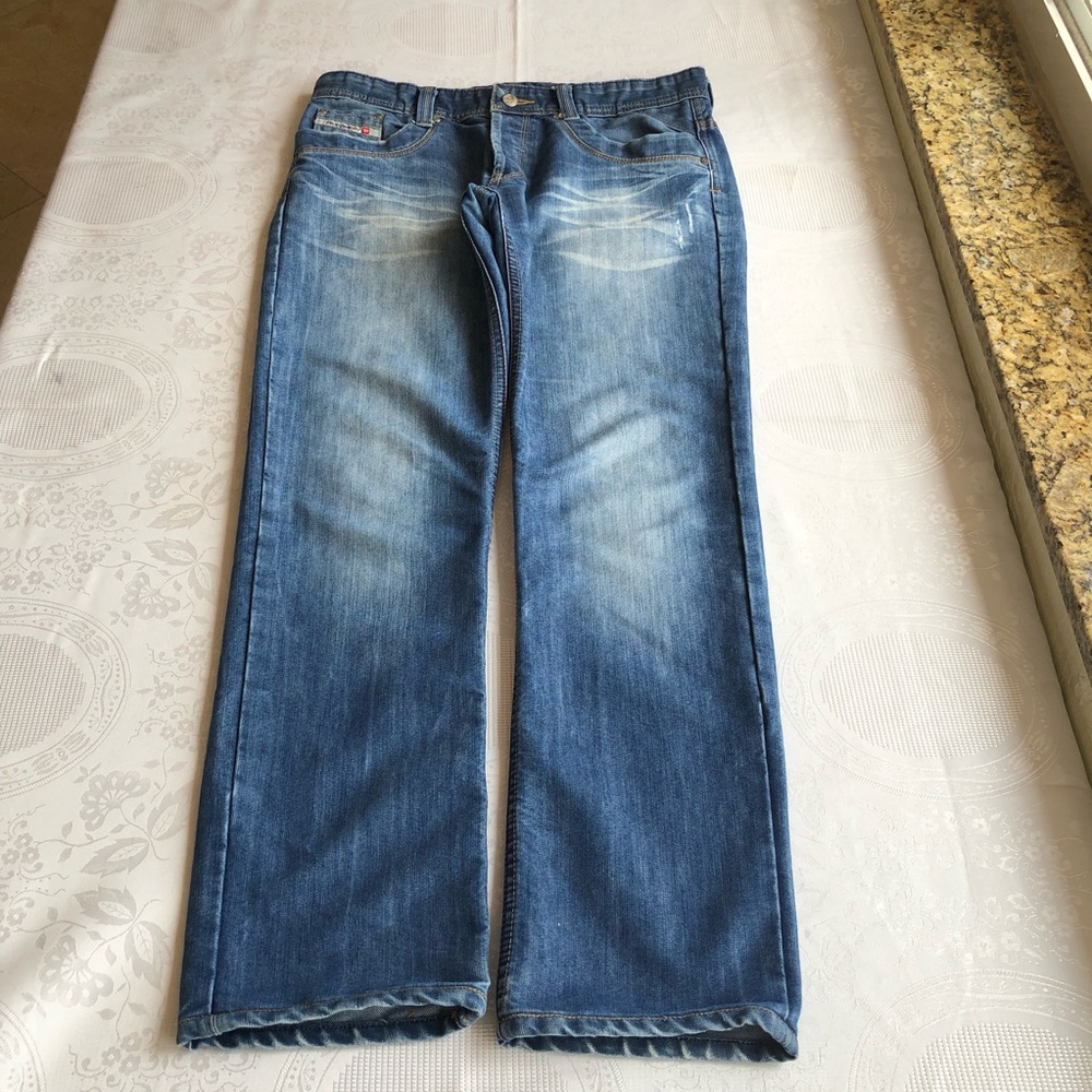 Diesel Industry Blue Jeans Denim Pants Men's Size W34/L34 Classic Straight-Leg